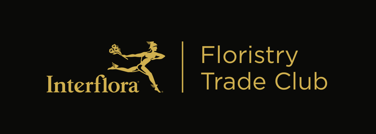 Interflora Floristry Trade Club logo in gold on black