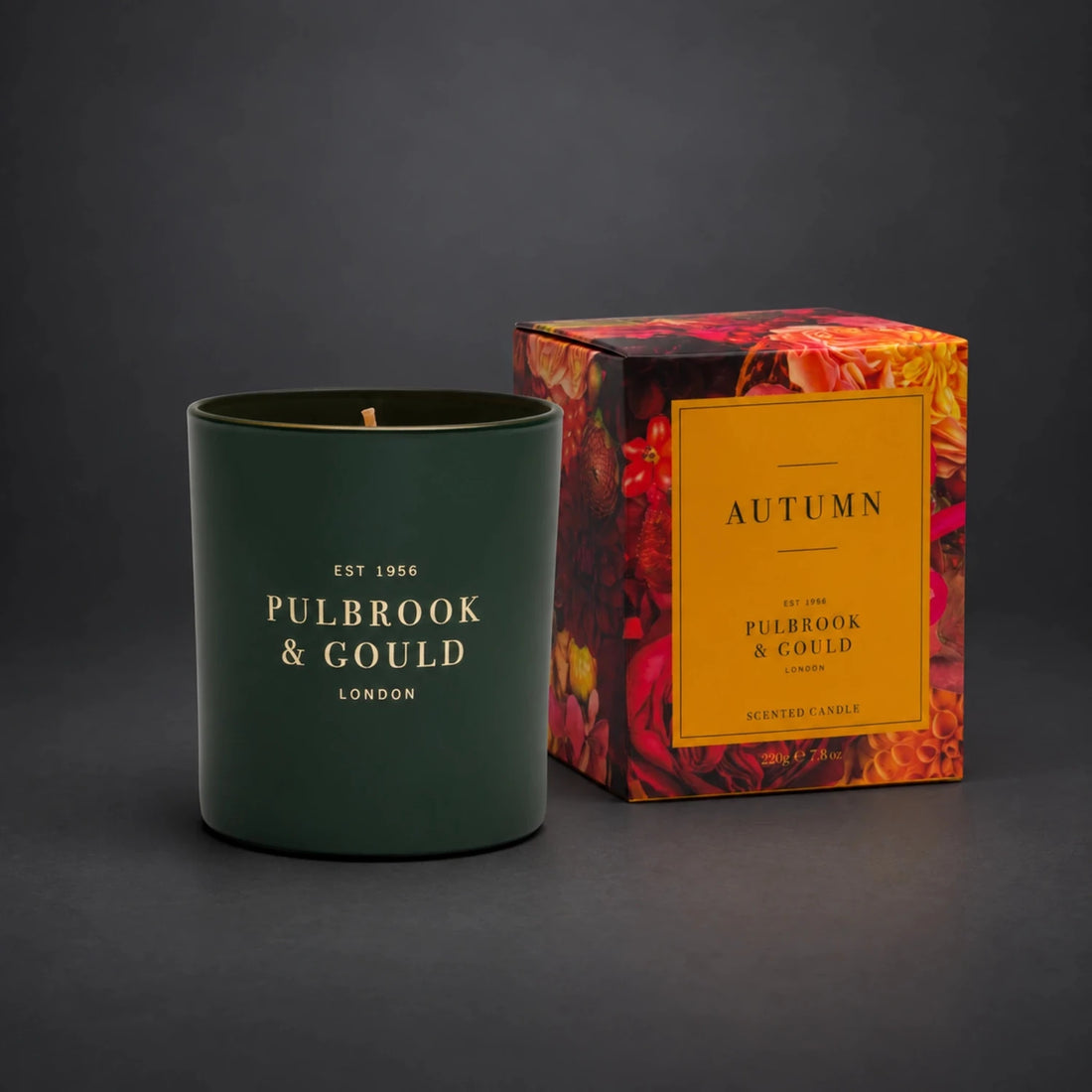 Pulbrook & Gould Autumn scented candle in its branded gift box