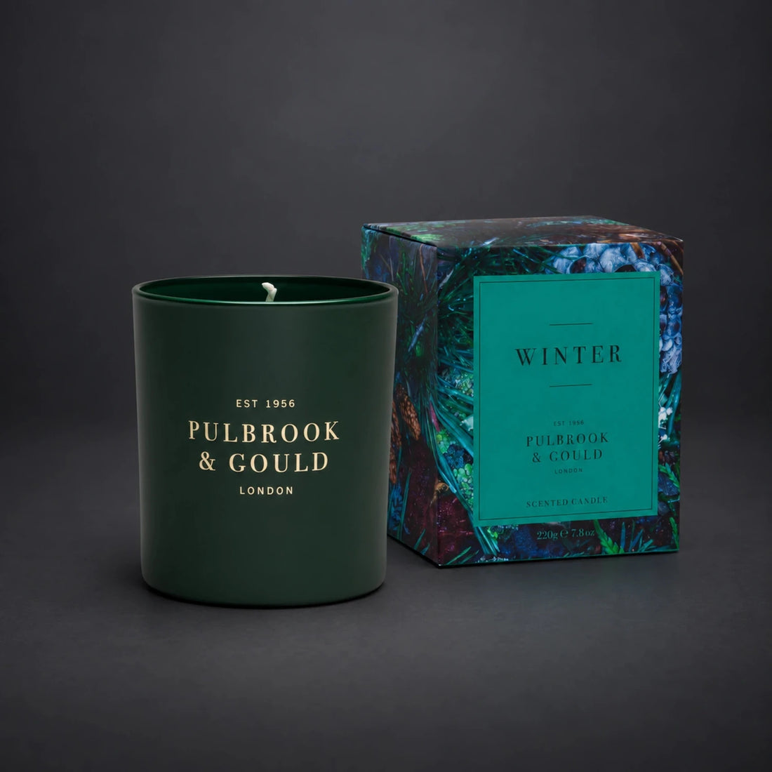 Pulbrook & Gould Winter scented candle in its branded gift box