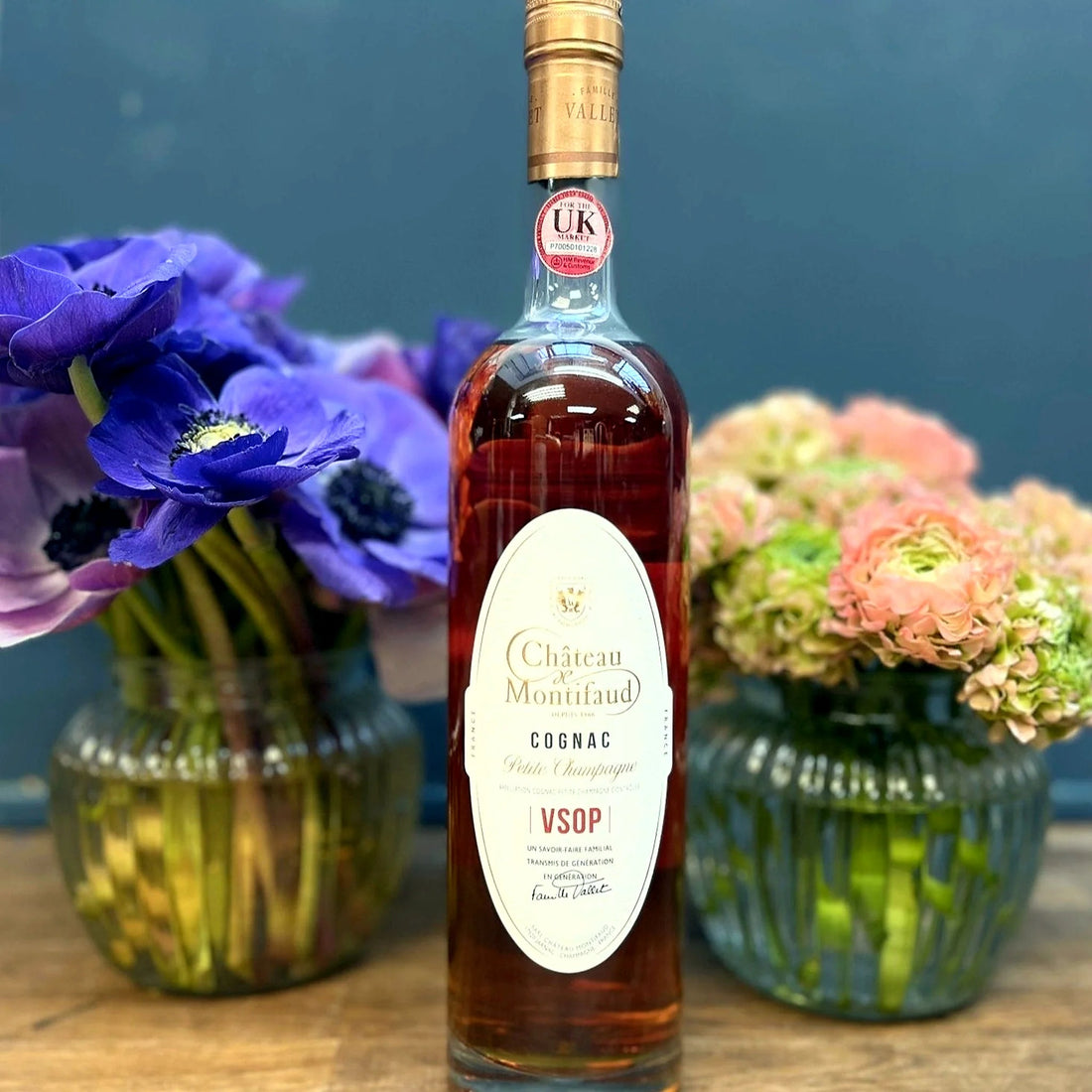 Chateau De Montifaud VSOP Cognac by Pulbrook Gould cognac in amber glass with 10 years ageing