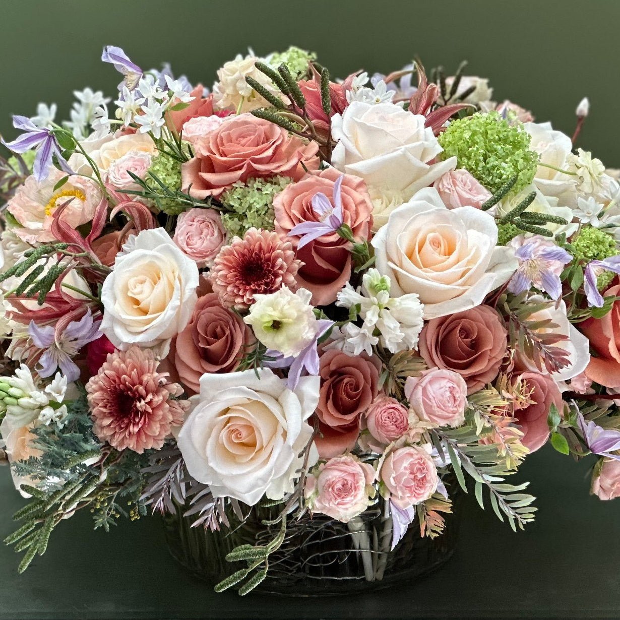 Luxury pink rose and seasonal flower bouquet Elizabeth.