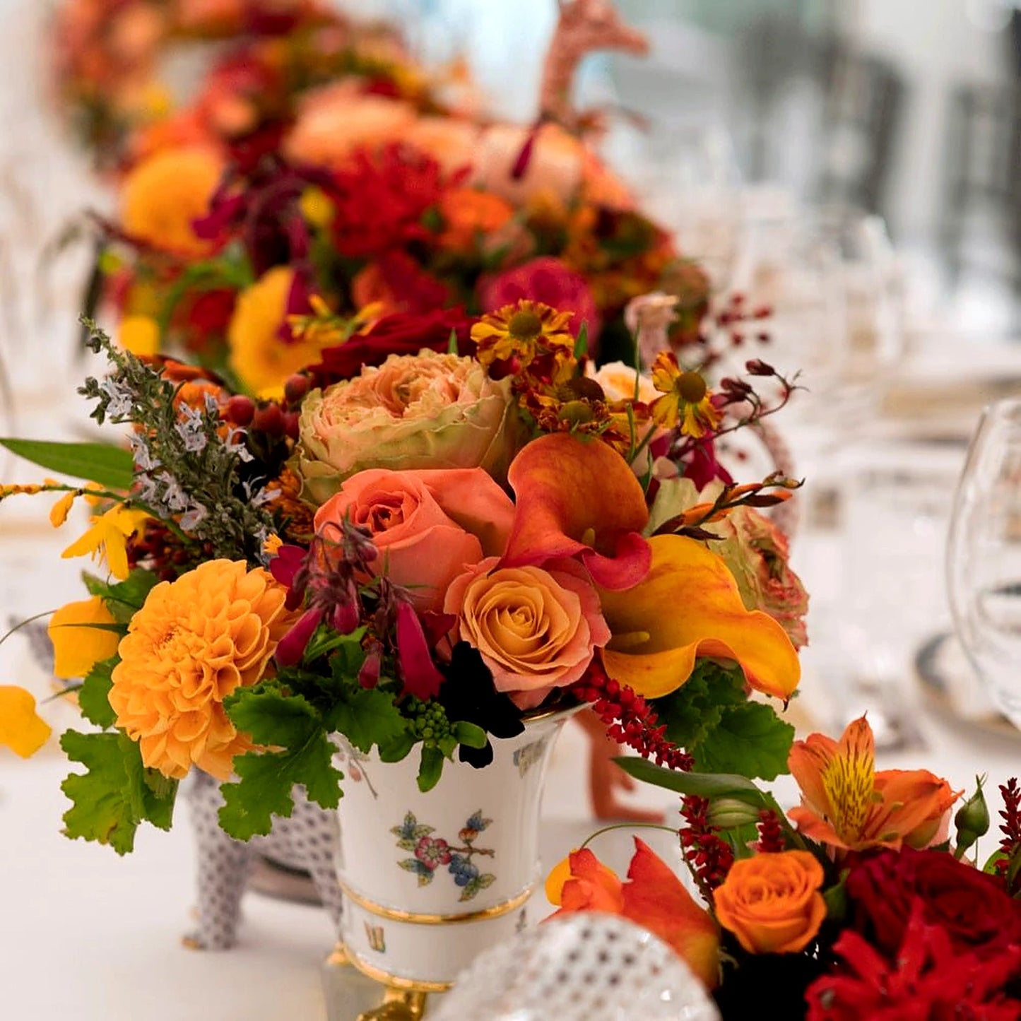 Floral Table Arrangements Class - jewel toned table centrepiece, by Pulbrook & Gould