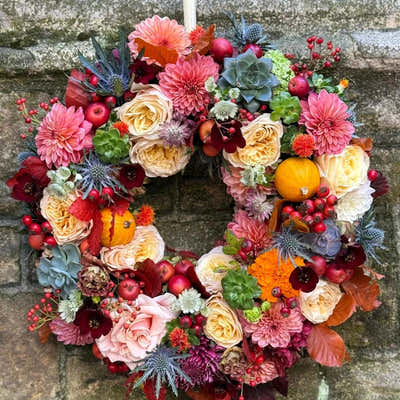 
                    
                      Halloween Wreath by Pulbrook & Gould, luxury floral arrangement
                    
                  
