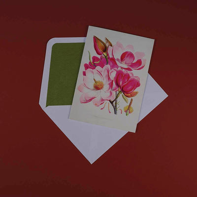 
                    
                      Luxury Greeting Cards by Pulbrook Gould, A5 vintage botanical notecard with pink and white flowers
                    
                  