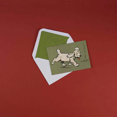 
                    
                      Luxury Greeting Cards by Pulbrook Gould A5 greeting card size with vintage botanical dog illustration
                    
                  