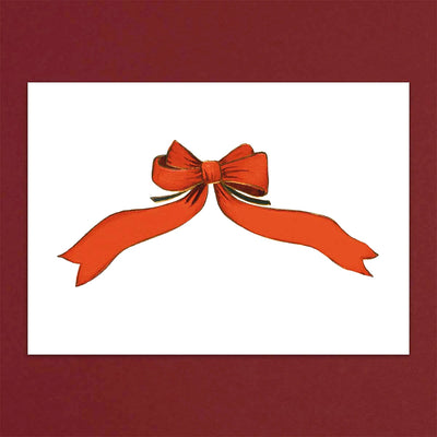 
                    
                      Luxury Greeting Cards by Pulbrook Gould, A5 notecard with red ribbon bow and blank interior
                    
                  