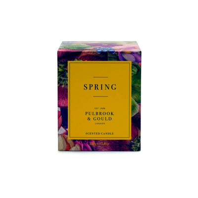 
                    
                      Pulbrook and Gould Spring scented candle in yellow gift box with floral spring artwork and hand poured UK style
                    
                  