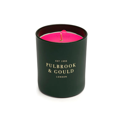 
                    
                      Pulbrook and Gould Summer Scented Candle in deep green with hand poured wax and a bright pink flame
                    
                  