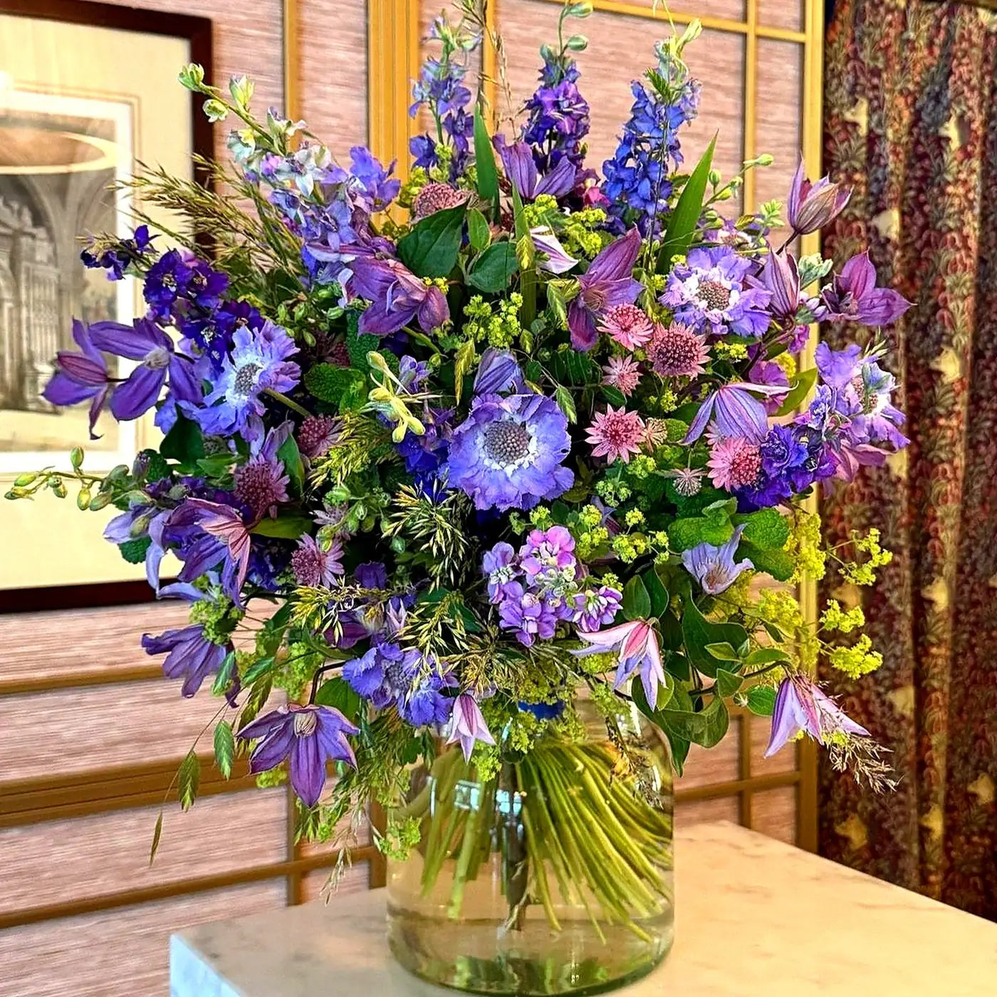 Summer Blues bouquet - luxury seasonal flowers, by Pulbrook & Gould