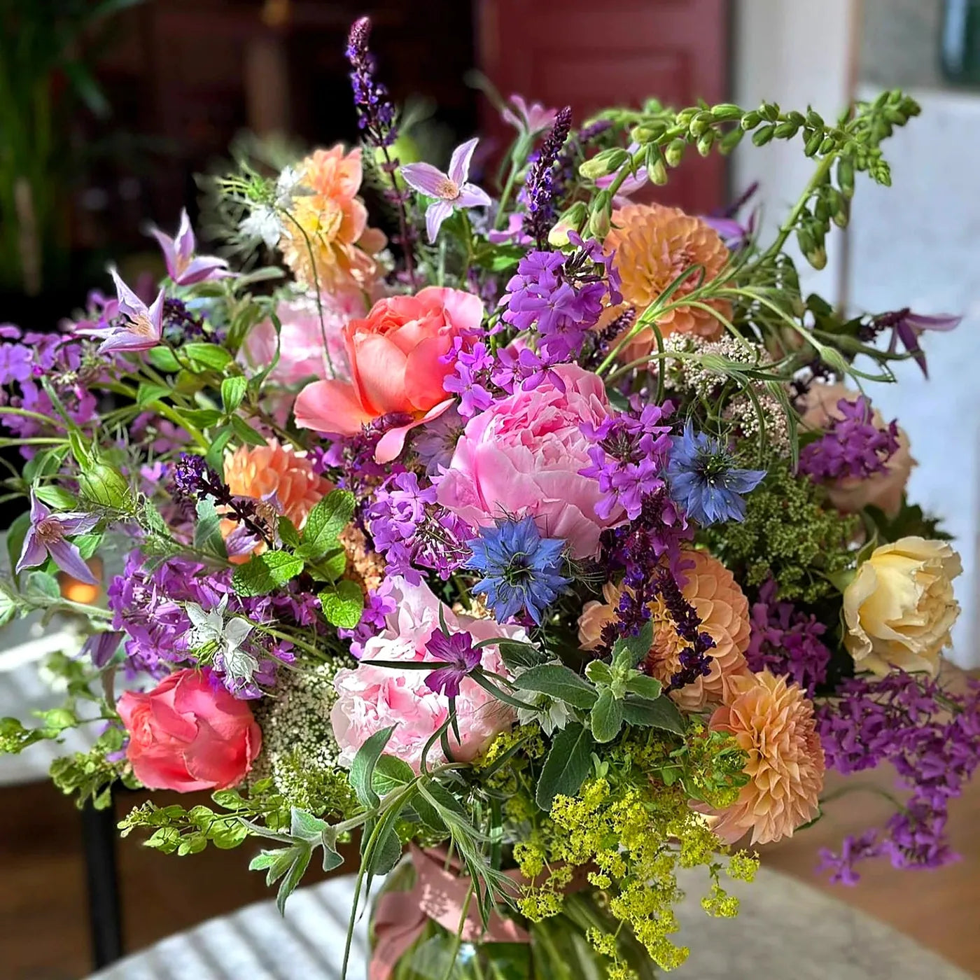 Summer Enchantment bouquet detail, London luxury florist Pulbrook & Gould