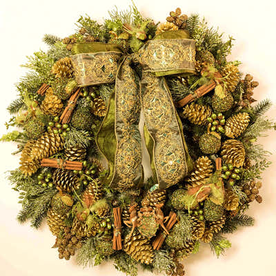
                    
                      Wreath Making Class - gold ribbon bow wreath
                    
                  