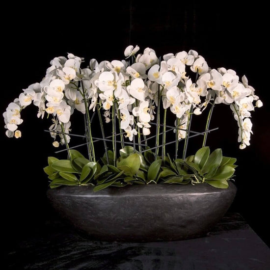 Faux Phalaenopsis Orchid Arrangement In Oval Vessel - Pulbrook and Gould Flowers London