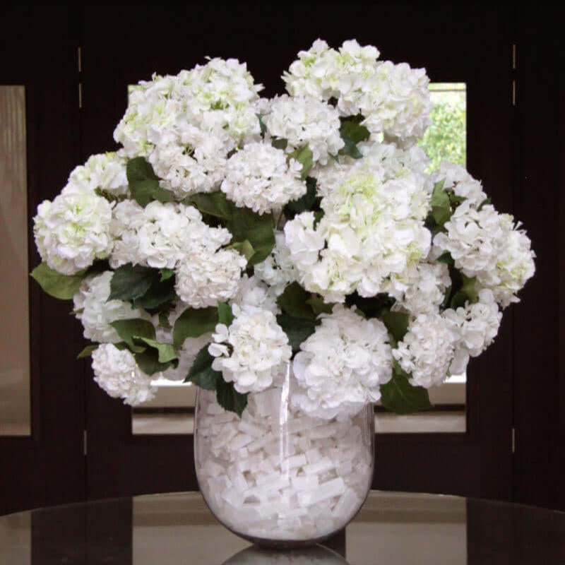 Large Faux White Hydrangea Arrangement Pulbrook & Gould Flowers London
