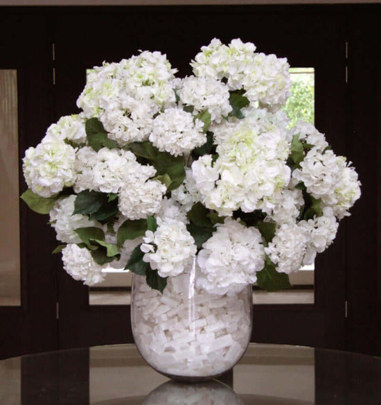 Large Faux White Hydrangea Arrangement - Pulbrook and Gould Flowers London
