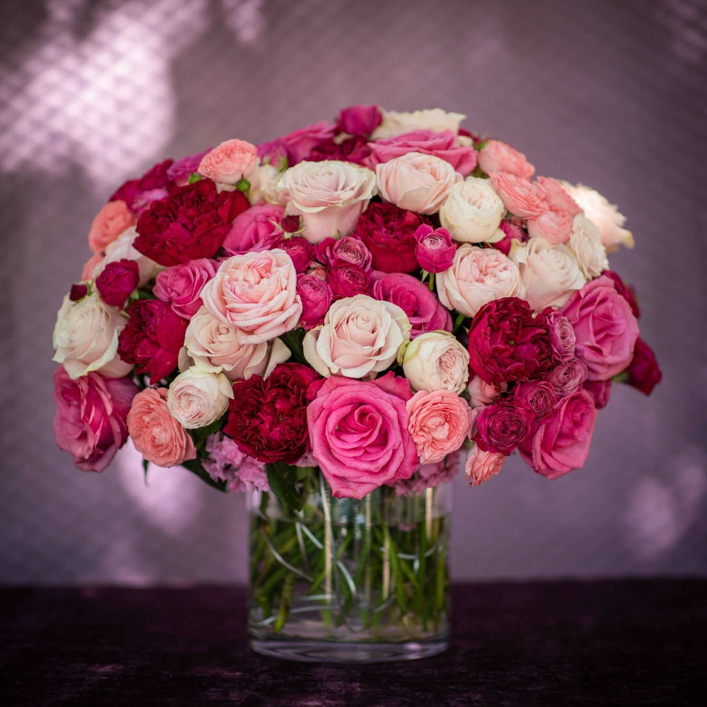 Mixed Pink Rose Vase Arrangement - Pulbrook and Gould Flowers London