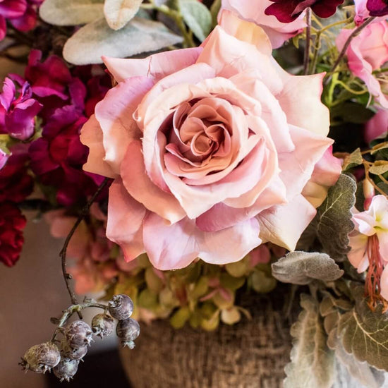Load image into Gallery viewer, Mixed Silk Dusty Pink Arrangement - Pulbrook and Gould Flowers London
