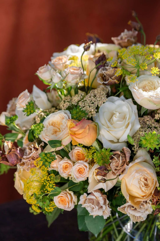 White and Peach Floral Harmony Bouquet - Pulbrook and Gould Flowers London